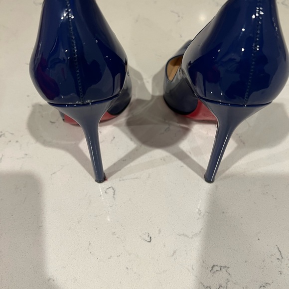 Gently used navy blue Christian Louboutin pumps - Picture 2 of 3